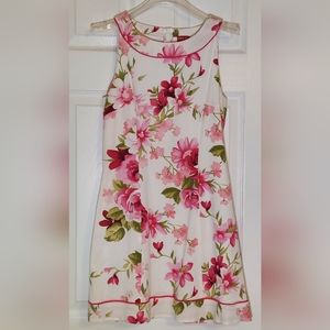 RUBY ROX | Size 5 Juniors Fuchsia/White Floral Cotton, Lined Dress.